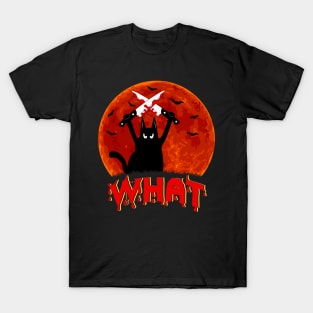 Cat What Murderous Black Cat With Knife Halloween Costume T-Shirt